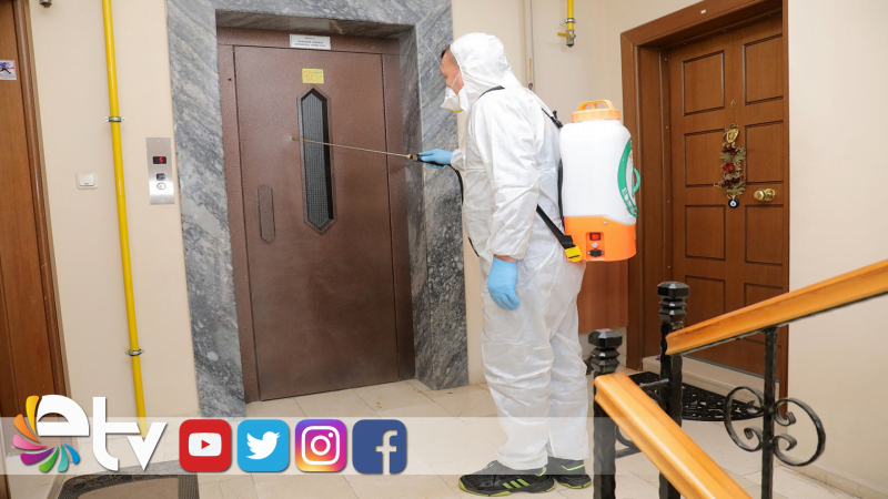 ALO 188 İLE APARTMANLARI DEZENFEKTE EDİYORLAR