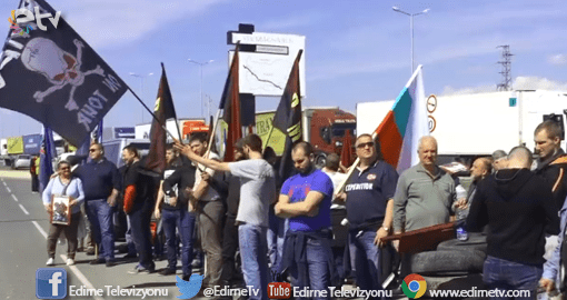 BULGARİSTAN SINIR KAPISINDA EYLEM