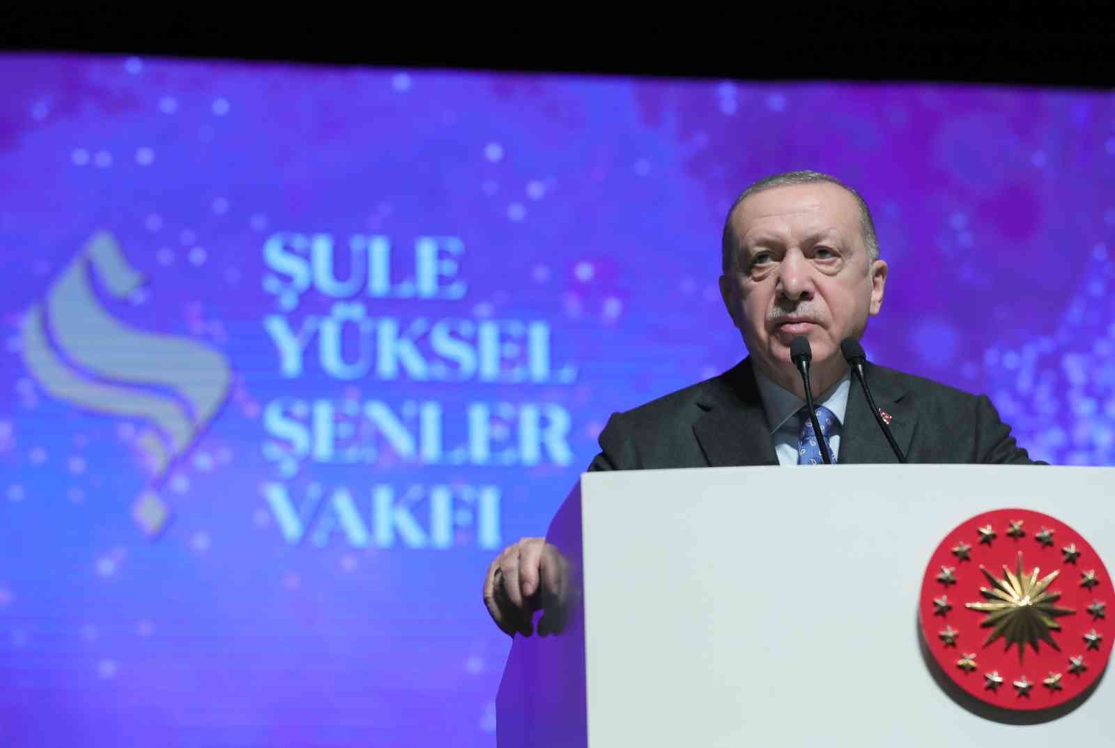 Cumhurbaşkanı Recep Tayyip Erdoğan, Şule Yüksel Şenler Vakfı Tanıtımı ve “Şule” Belgeseli gösteriminde yaptığı konuşmada “Biz bugün burada fikrin ...