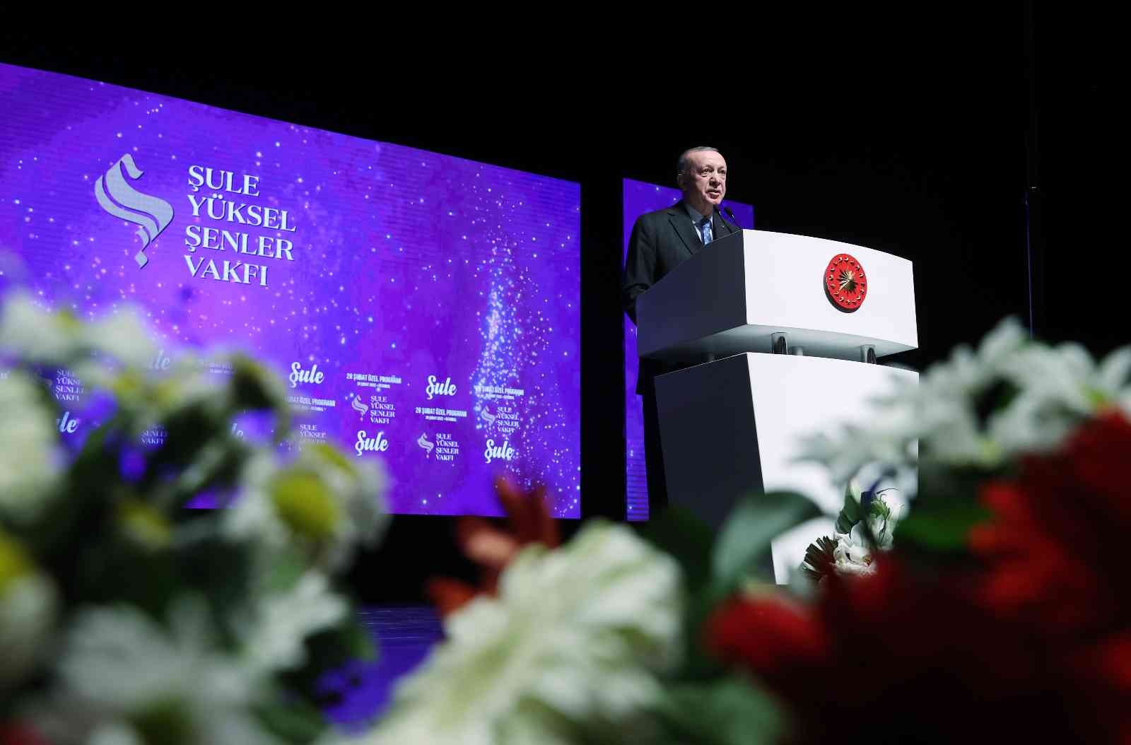 Cumhurbaşkanı Recep Tayyip Erdoğan, Şule Yüksel Şenler Vakfı Tanıtımı ve “Şule” Belgeseli gösteriminde yaptığı konuşmada “Biz bugün burada fikrin ...