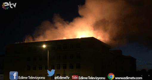 EDİRNE'DE BİR OKULDA YANGIN ÇIKTI