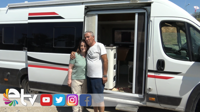 EMEKLİ ÇİFT KARAVANLA TÜRKİYE TURUNA ÇIKTI