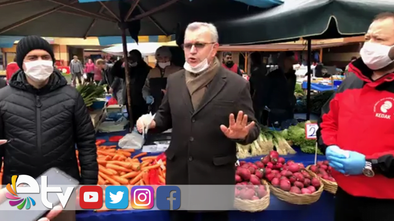 KEŞAN BELEDİYESİ PAZARDA MENDİL DAĞITTI