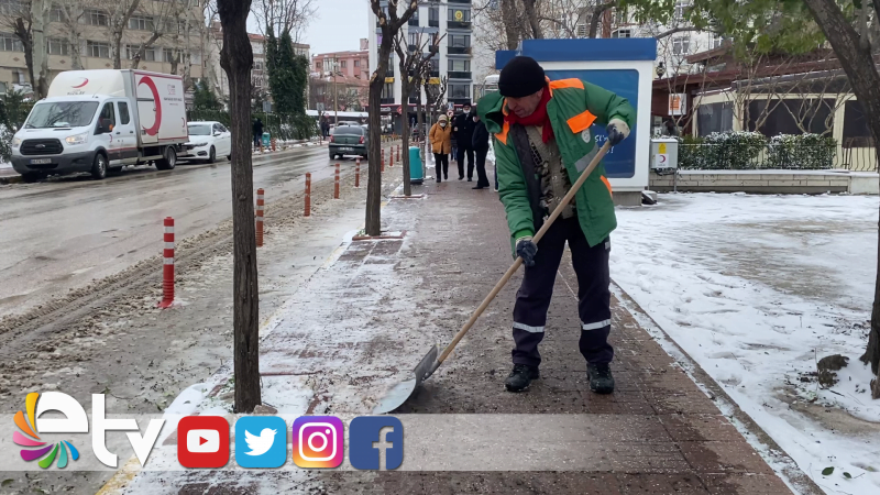 KEŞAN’DA EKİPLERİN KAR MÜCADELESİ