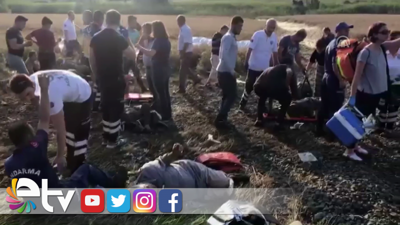YOLCU TRENİNİN VAGONU DEVRİLDİ