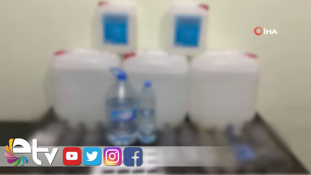 105 LİTRE SAHTE VE ETİL ALKOL ELE GEÇİRİLDİ