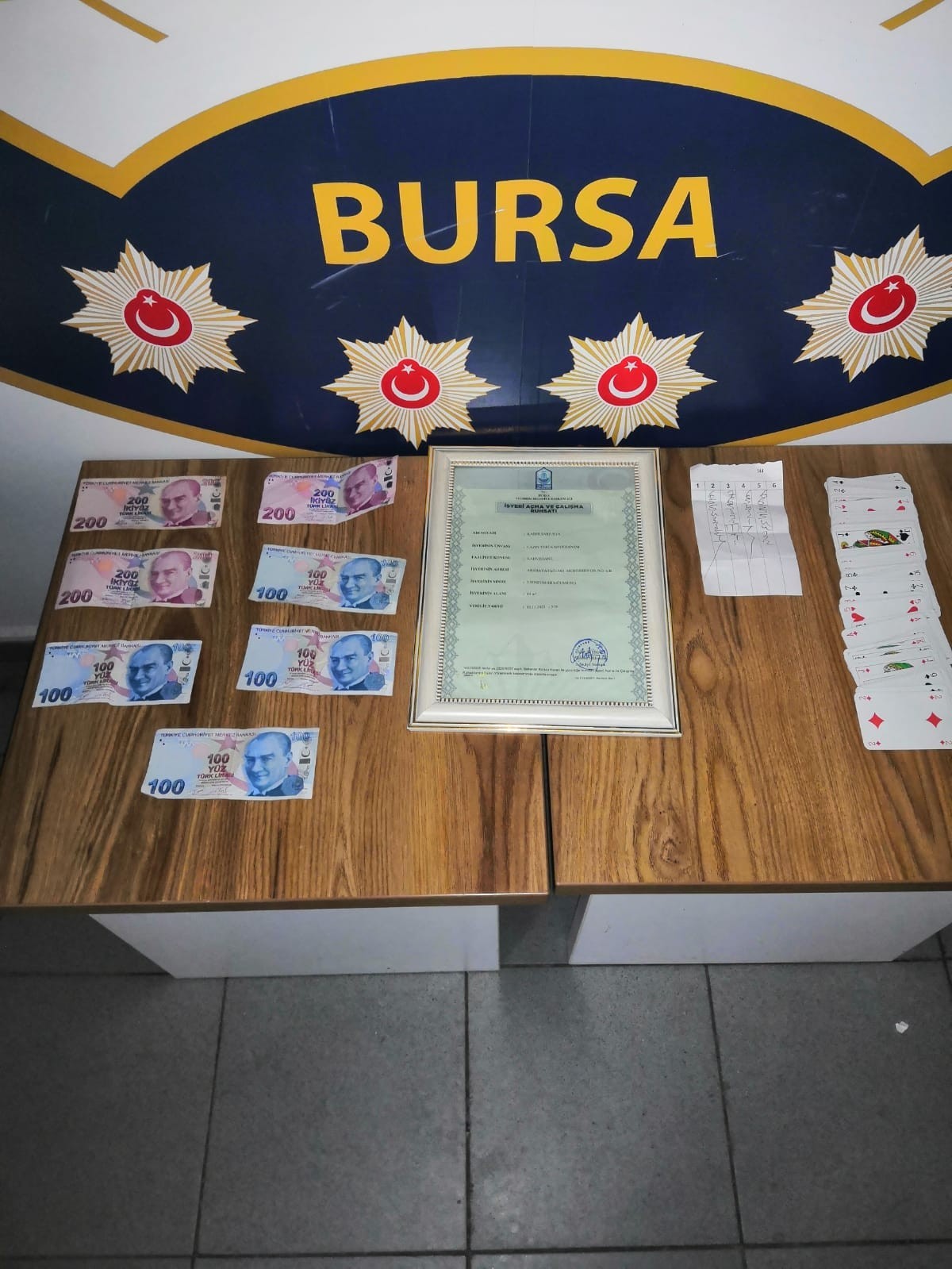 Bursa’da kumar oynatılan kıraathaneye şok baskın Bursa’da kumar oynatılan kıraathaneye yapılan baskında iki kişiye para cezası kesilirken; iş yeri sahibi gözaltına alındı. Bursa Emniyet ...
