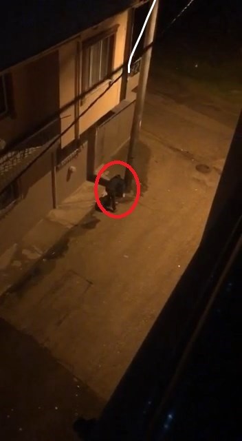 Bursa’da zincir ile aydınlatma direğine bağlı olan çöp kovalarını demir makasla çalmaya çalışan şüpheli, mahalle sakinleri tarafından cep telefon ...