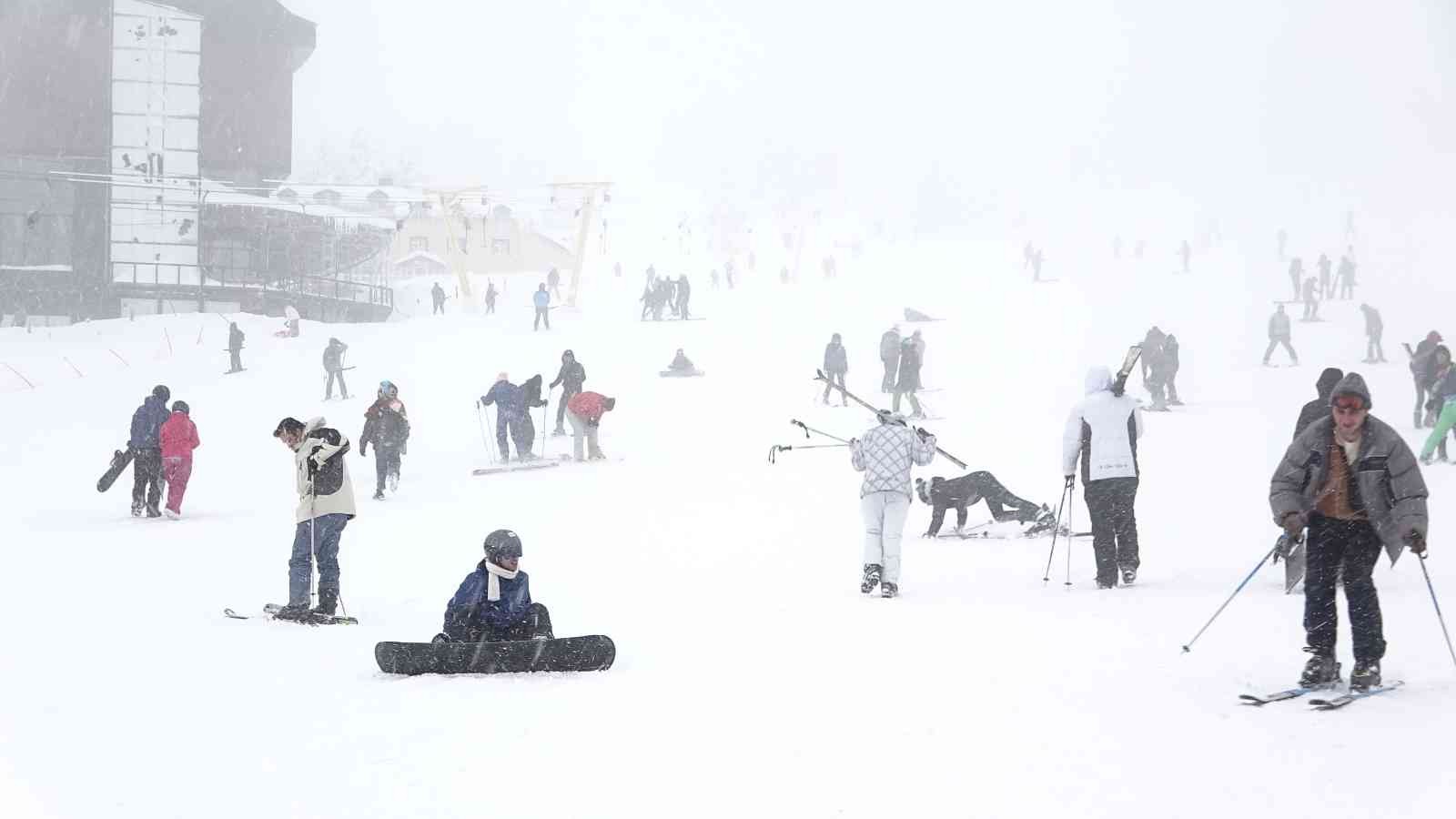 Türkiye’nin önemli kayak merkezlerinden Uludağ’da hafta sonu yoğunluğu yaşandı. Pistler dolarken, tatilciler de 185 santimetreyi bulan karda ...