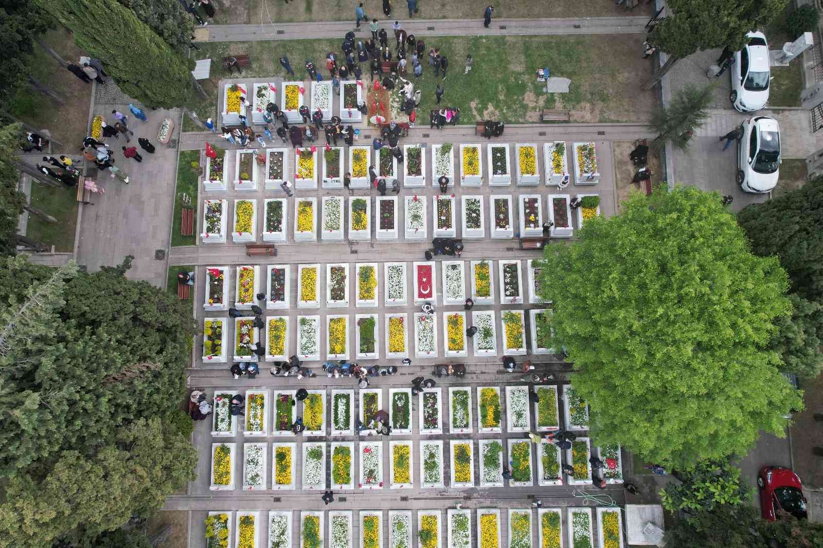 Ramazan Bayramı’nın ilk gününde Edirnekapı Şehitliği’ne gelen şehit yakınları, kabirleri ziyaret etti. Kabir başlarında dua okuyan şehit ...