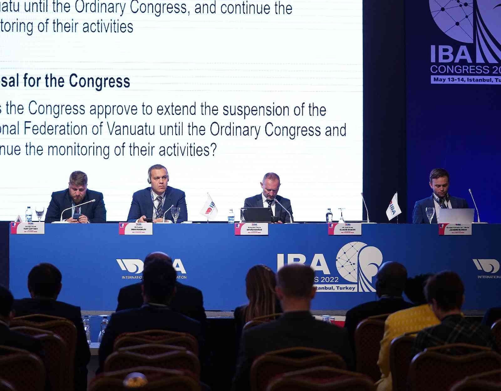 İki gün sürecek olan Uluslararası Boks Birliği (IBA) Olağanüstü Kongresi’nde ilk gün tamamlandı. Kongreye katılabilme hakkı olan 165 üye ülkeden ...