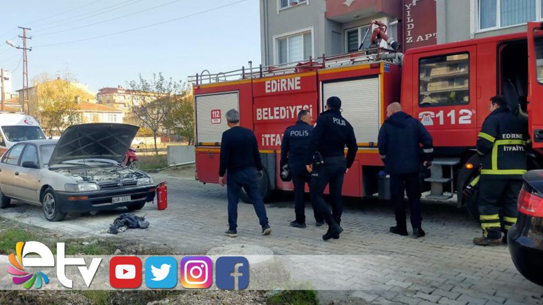 EDİRNE’DE-PARK-HALİNDEKİ-OTOMOBİL-YANDI
