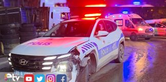 POLİSTEN KAÇARKEN POLİS ARACINA ÇARPTI