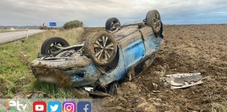 KEŞAN’DA OTOMOBİL TAKLA ATTI: 2 YARALI