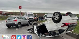 EDİRNE’DE İKİ OTOMOBİL ÇARPIŞTI: ARAÇ TAKLA ATTI, 2 YARALI