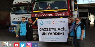 YESEVİ HAREKETİ’NDEN GAZZE’YE 100 TON UN