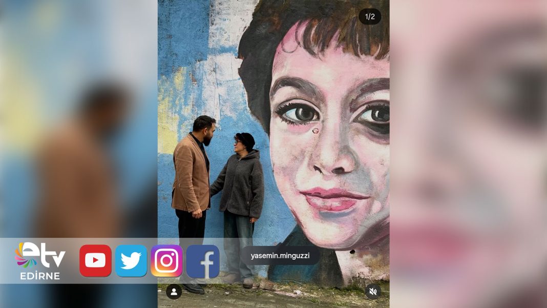 AHMET-MİNGUZZİ’NİN-AİLESİ-EDİRNE’DE-OĞULLARININ-DUVAR-RESMİNİ-ZİYARET-ETTİ