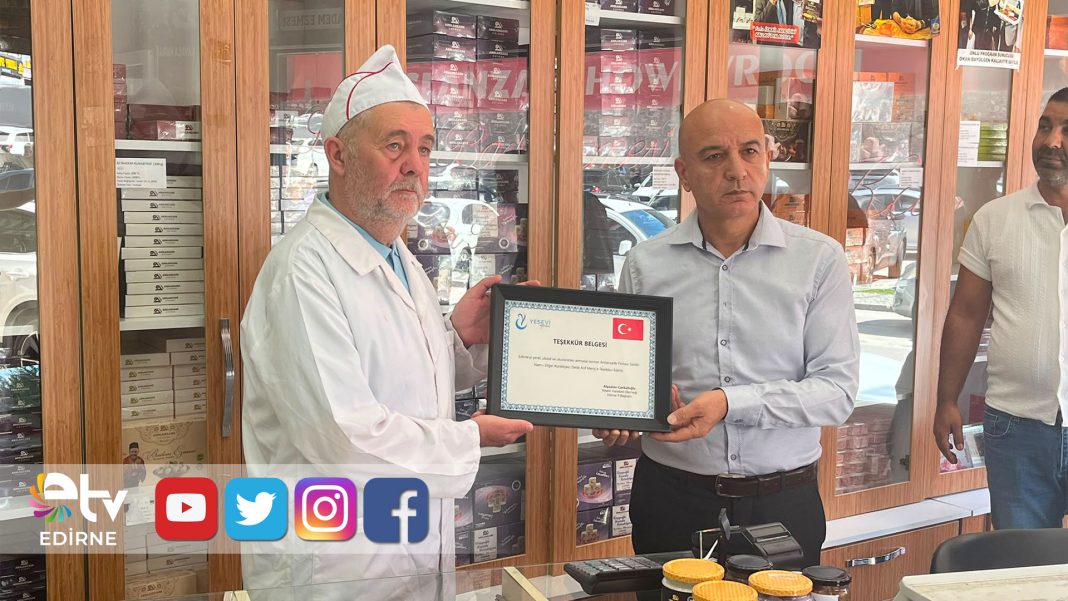 “KURABİYECİ-DEDE”YE-TEŞEKKÜR-BELGESİ